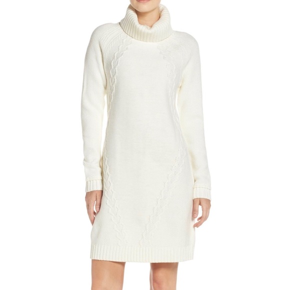 ivory cable knit sweater dress